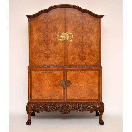 Antikes Burr Nussbaum Cocktail Getränke Kabinett