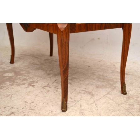 Antike schwedische Intarsien Kommode mit Marmor Oberfläche