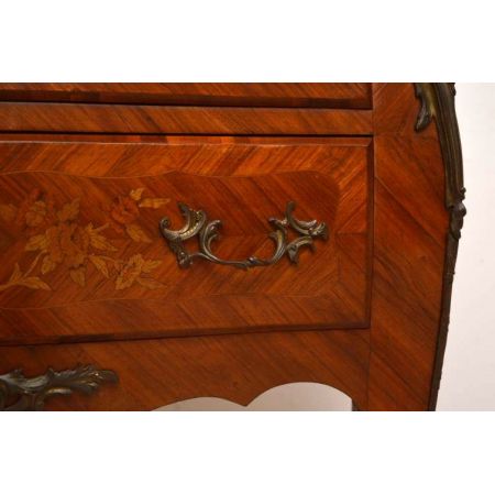  Antique Französisch Kommode mit Marketerie, Marmoroberfläche und Vergoldung