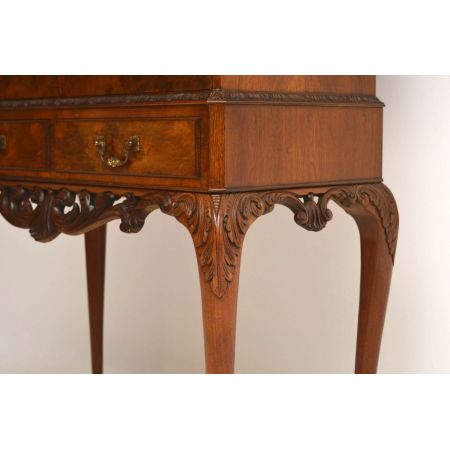 Antike Queen Anne Style Burr Walnut Cocktail Kabinett