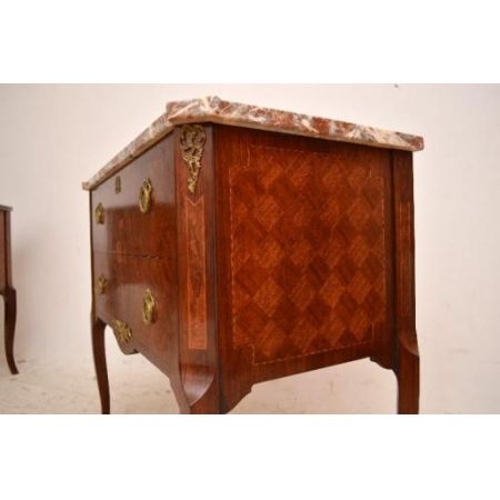 Paar   Antiiker  Swedish Marble Top Kommodes