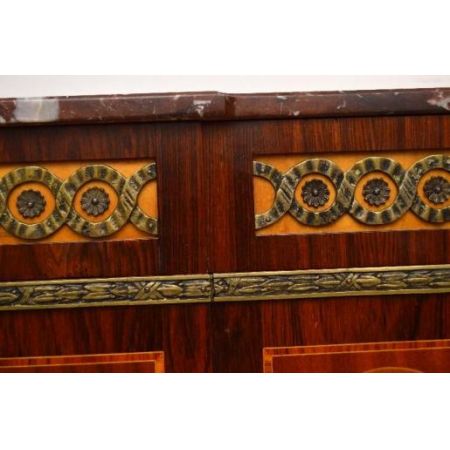 Antiike  French Style Inlaid Marmor  Top 3 Drawer Kommode 