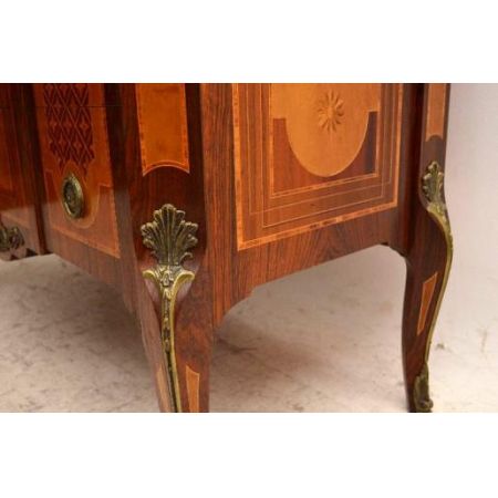 Antiike  French Style Inlaid Marmor  Top 3 Drawer Kommode 