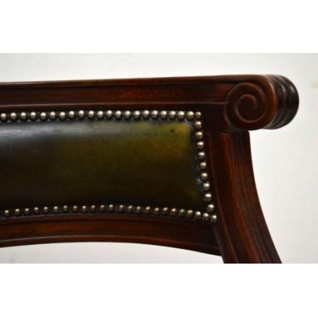 Antiker Mahogany & Leather  Büro Stuhl  Chair