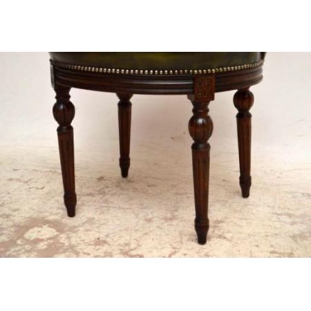 Antiker Mahogany & Leather  Büro Stuhl  Chair