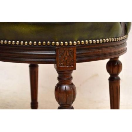 Antiker Mahogany & Leather  Büro Stuhl  Chair