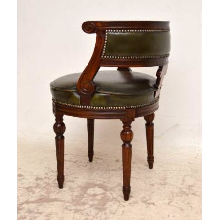 Antiker Mahogany & Leather  Büro Stuhl  Chair