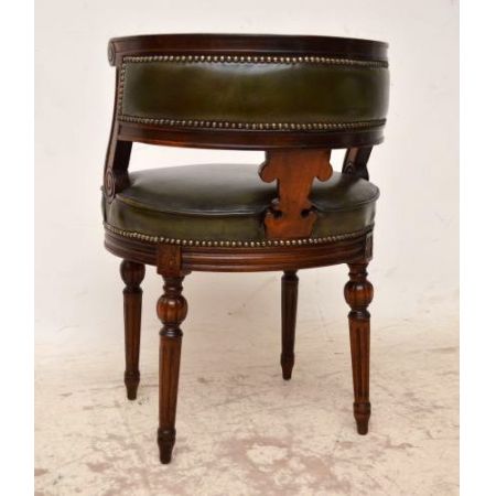 Antiker Mahogany & Leather  Büro Stuhl  Chair