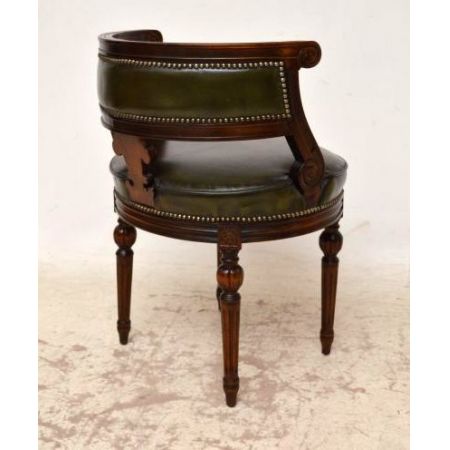 Antiker Mahogany & Leather  Büro Stuhl  Chair