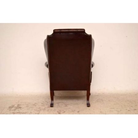 Antiiker Georgian Style Leather  Ohrensesesel  Armchair