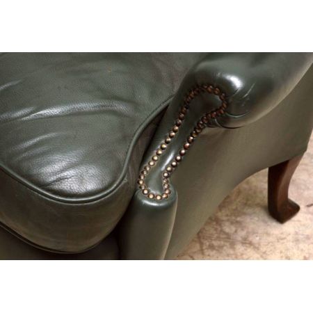 Antiker Wing Chair mit weichem Leder