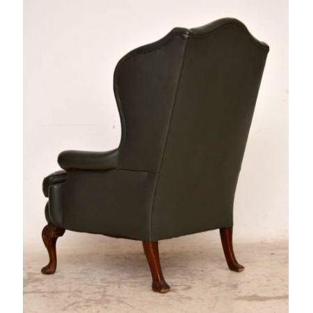 Antiker Wing Chair mit weichem Leder