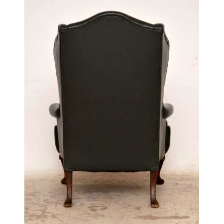 Antiker Wing Chair mit weichem Leder