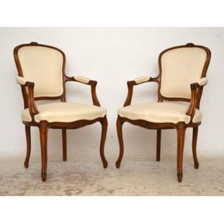 Paar Salon Stühle Armchairs französischer Stil