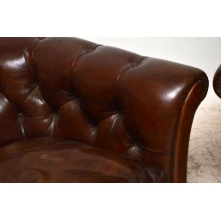 Paar 1950's  schwedischer Leather Leder r Armchairs