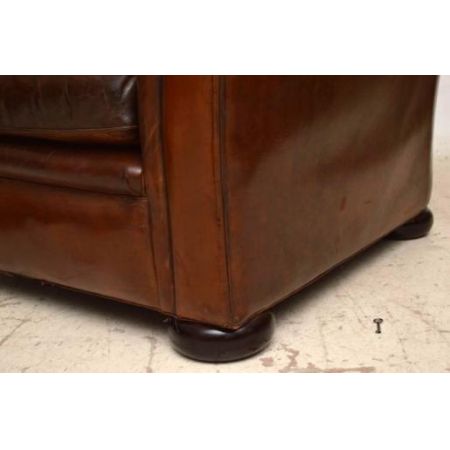 Paar 1950's  schwedischer Leather Leder r Armchairs