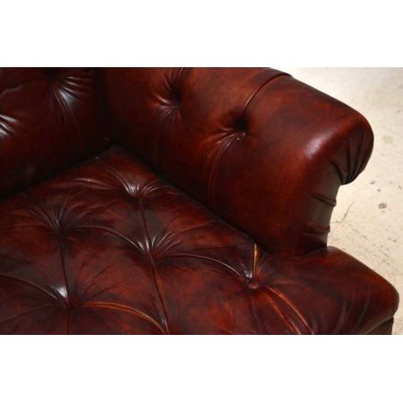 Großes antikes Ledersofa mit Deep Buttons