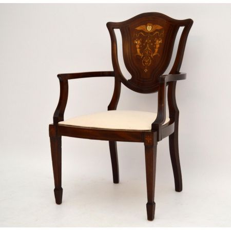 Antiker Satinwood Stuhl Sessel Satinwood