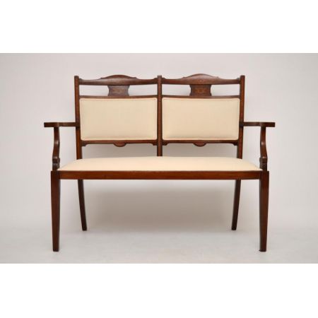 Antike Satinwood Mahagonie Bank Sofa