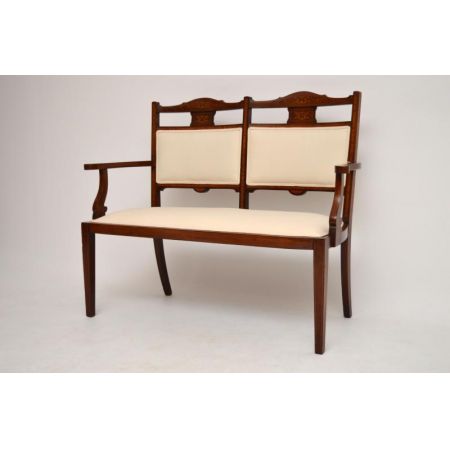 Antike Satinwood Mahagonie Bank Sofa