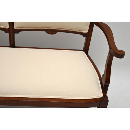 Antike Satinwood Mahagonie Bank Sofa