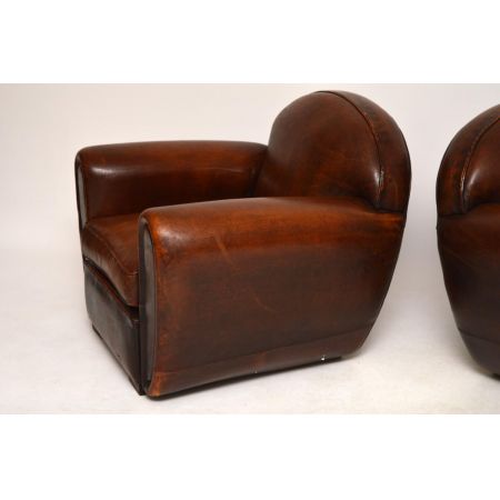 Tolles Paar Leder Clubsessel French Style