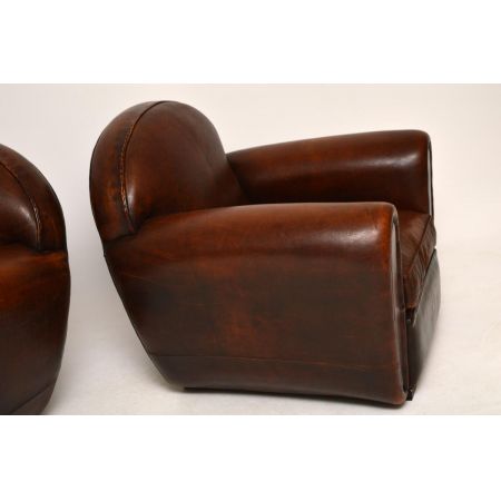 Tolles Paar Leder Clubsessel French Style