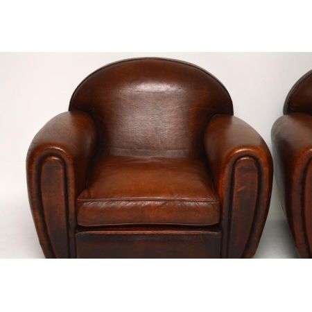 Tolles Paar Leder Clubsessel French Style