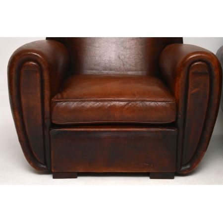 Tolles Paar Leder Clubsessel French Style