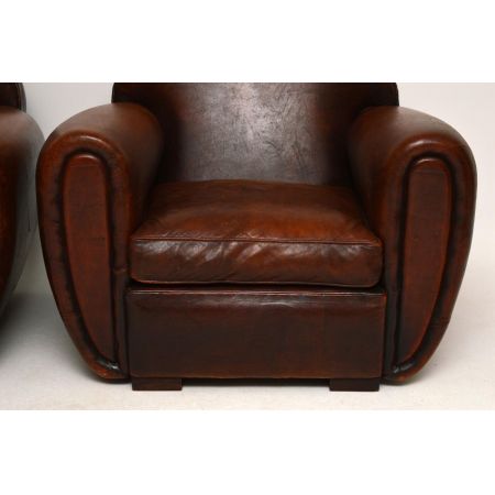 Tolles Paar Leder Clubsessel French Style