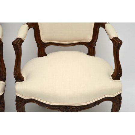 Antikes Paar französischer Nussbaum Salon Sessel