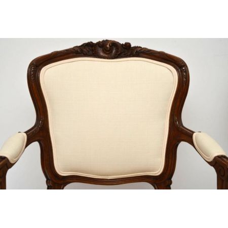 Antikes Paar französischer Nussbaum Salon Sessel