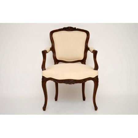 Antikes Paar französischer Nussbaum Salon Sessel