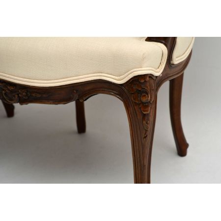 Antikes Paar französischer Nussbaum Salon Sessel