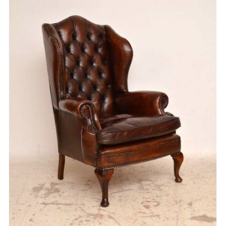 Imposanter Paar   antiker Ohrensessel  chesterfield 