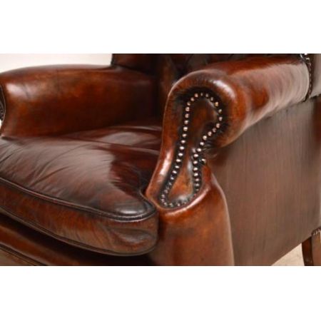 Imposanter Paar   antiker Ohrensessel  chesterfield 