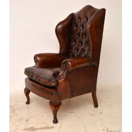 Imposanter Paar   antiker Ohrensessel  chesterfield 