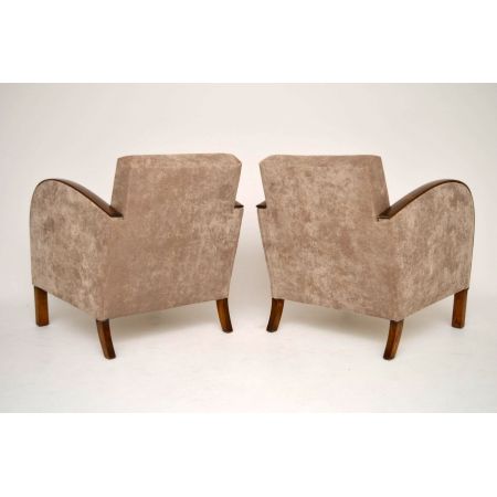 Ein Paar schwedische Satin-Birke Art Deco Sessel