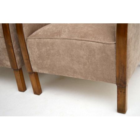 Ein Paar schwedische Satin-Birke Art Deco Sessel