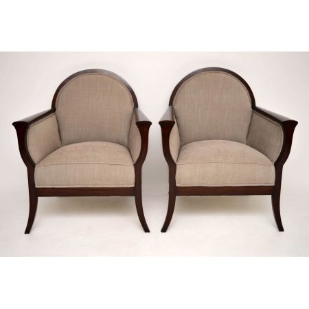 Ein Paar antike schwedische Mahagoni Sessel