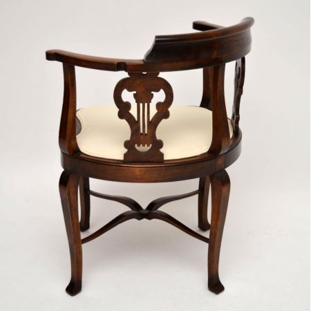 Antiker Edwardian Mahagoni Eck-Stuhl