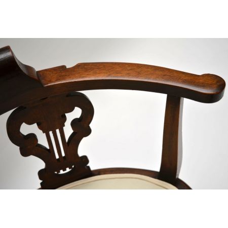 Antiker Edwardian Mahagoni Eck-Stuhl
