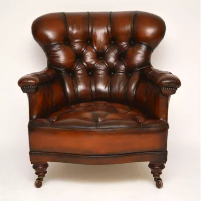 Viktorianischer Ledersessel "Maroon"