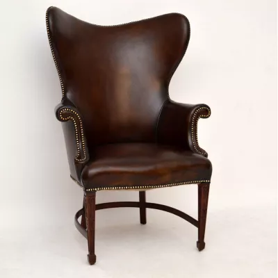 Selten schöner Wing Chair Ledersessel