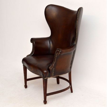 Selten schöner Wing Chair Ledersessel