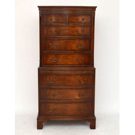 Mahagoni Tallboy Kommode antik