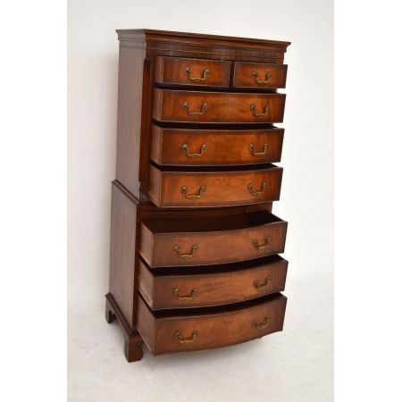 Mahagoni Tallboy Kommode antik