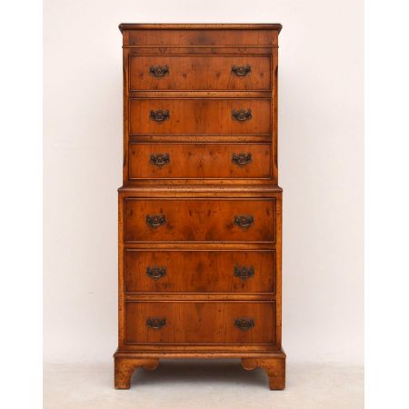 Antikes Chest on Chest Kommode aus Eibe