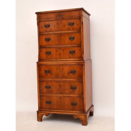 Antikes Chest on Chest Kommode aus Eibe