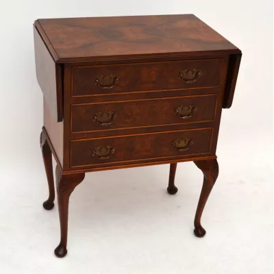Antike Burr Walnut Kommode aufklappbar